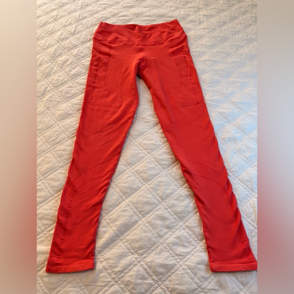 NUX Seamless Sculpt Leggings Coral High Waist Ribbed